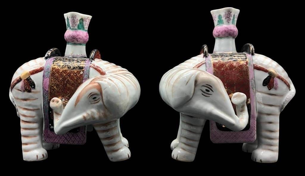 MOTTAHEDEH WINTERTHUR ELEPHANT CANDLESTICKS 9.75" (1 of 3)