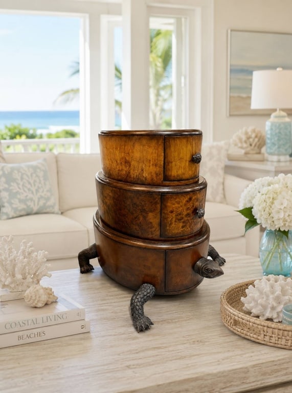 CENTURY TURTLE FORM BURLWOOD STORAGE CABINET (1 of 7)