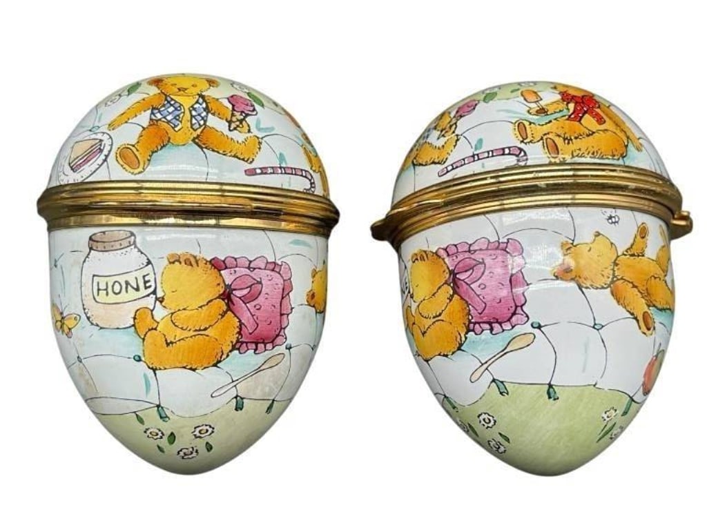 VINTAGE TEDDY BEAR EASTER EGG TRINKET BOX (1 of 3)