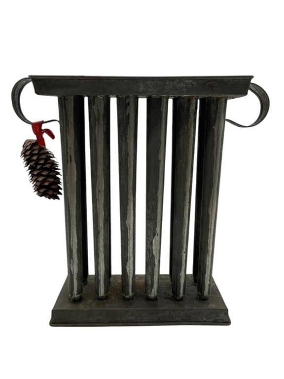 19TH CTY ANTIQUE TIN CANDLE MOLD W/ RUSTIC PATINA (1 of 6)