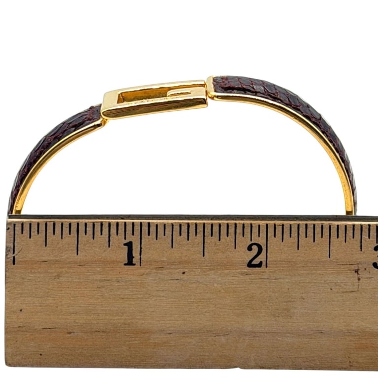 GUCCI VINTAGE G LOGO PYTHON HINGED BANGLE 2.5" - 7