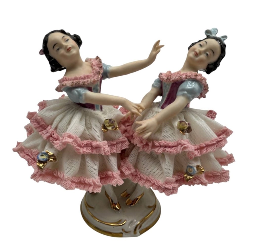 DRESDEN GERMAN PORCELAIN LACE DANCERS 6" (1 of 7)