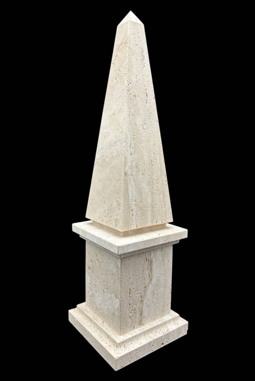 TRAVERTINE STONE OBELISK 17" (1 of 6)