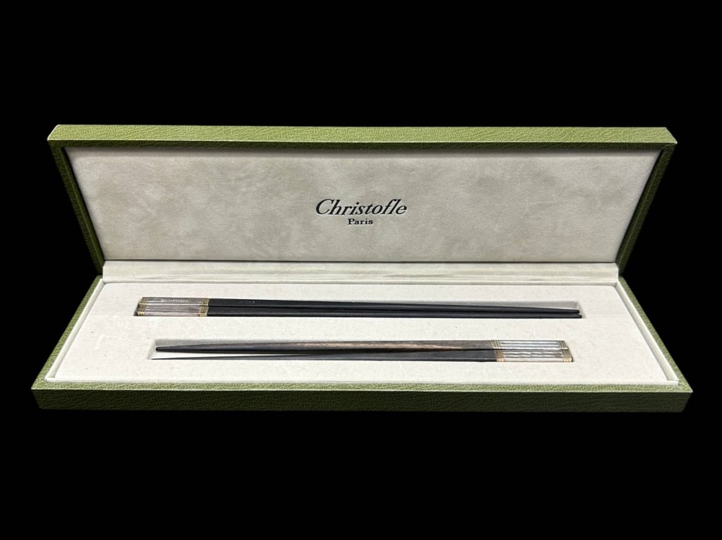 CHRISTOFLE PARIS CHOPSTICKS SET IN BOX 9" (1 of 8)
