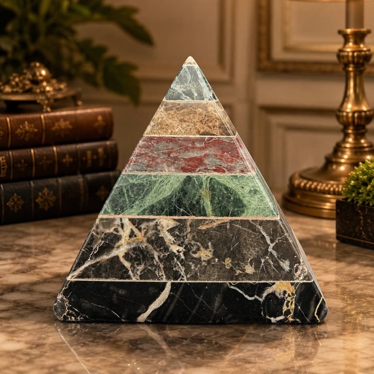 MULTICOLOR MARBLE PYRAMID OBELISK 6" (1 of 9)