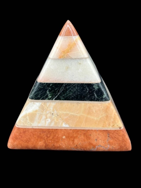 MULTICOLOR MARBLE STONE PYRAMID 5" - 3