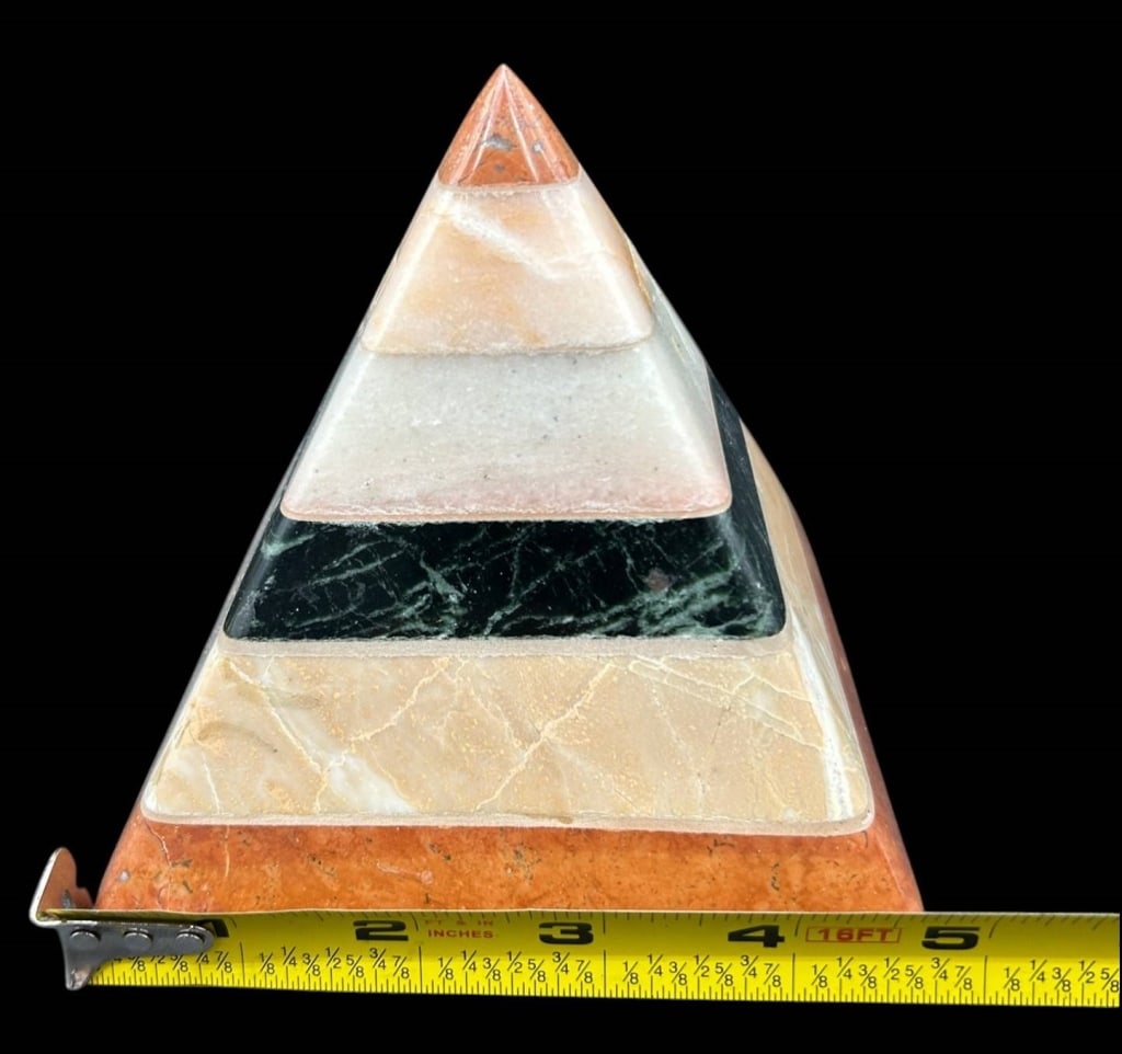 MULTICOLOR MARBLE STONE PYRAMID 5" - 5