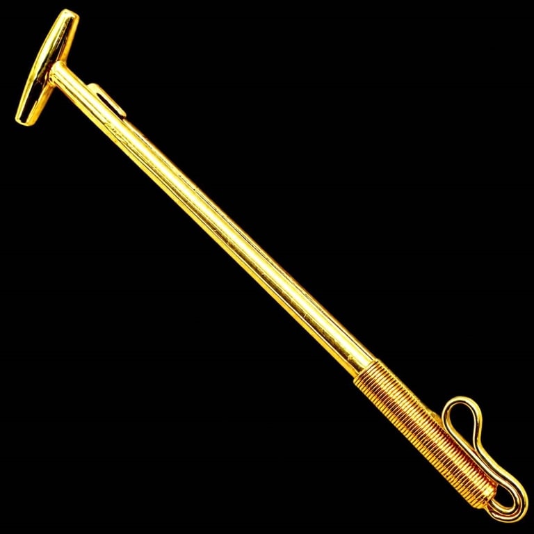 14K GOLD ENAMEL POLO MALLET TIE CLIP 3G 2" (1 of 6)
