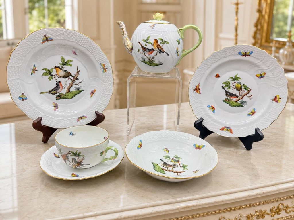 Herend Rothschild Bird Porcelain Tea Set (1 of 3)