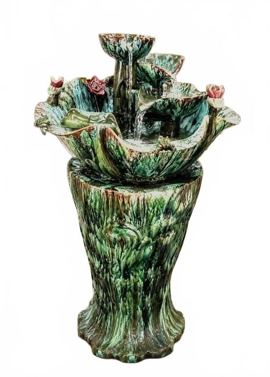 CHINESE CERAMIC ART DECO STYLE FOUNTAIN 33" (1 of 4)