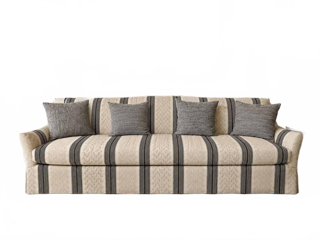 LEE INDUSTRIES SOFA WITH BLACK STRIPES 111" (1 of 7)