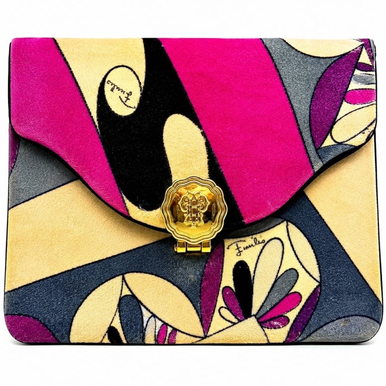 VINTAGE EMILIO PUCCI VELVET CLUTCH BAG 8" (1 of 12)