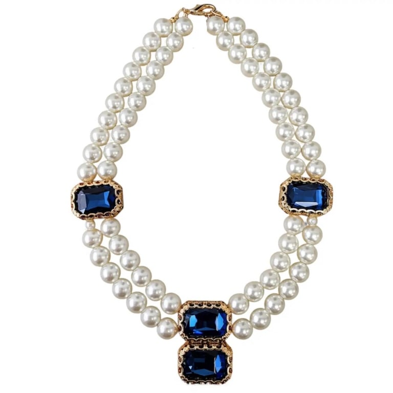 NEW HANDMADE PEARL STATEMENT NECKLACE (1 of 4)
