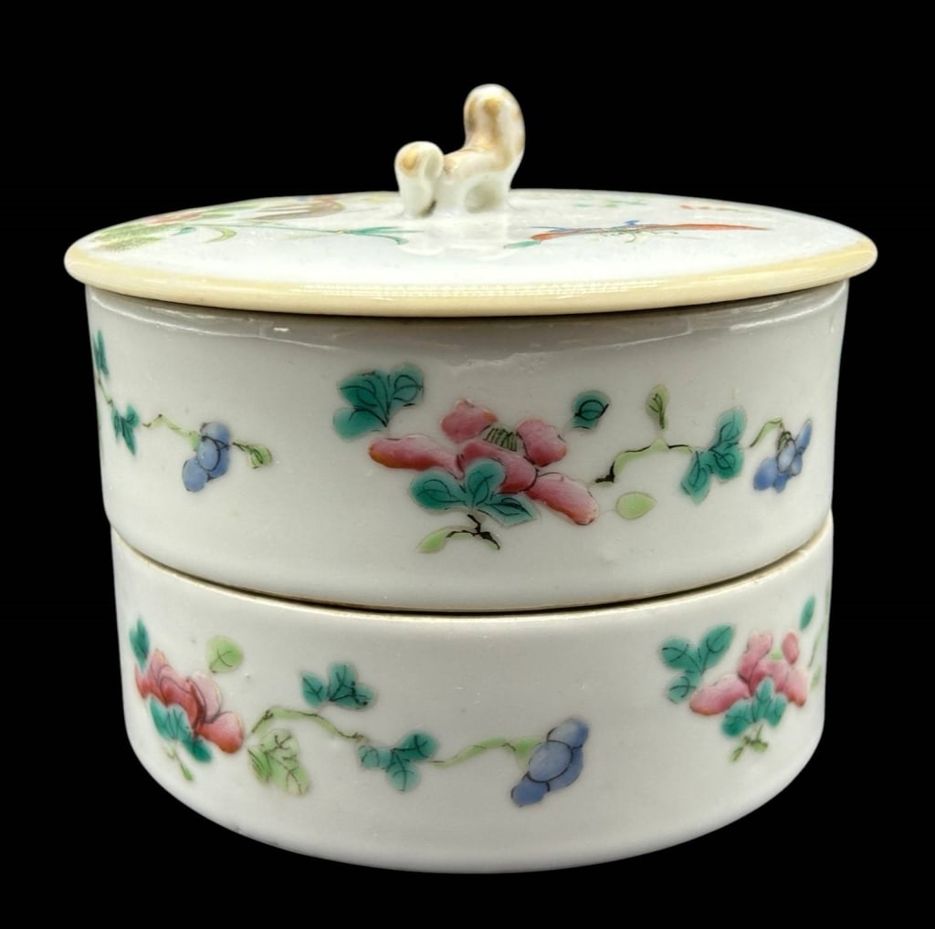CHINESE FAMILLE ROSE STACKING BOX 4.25" (1 of 9)