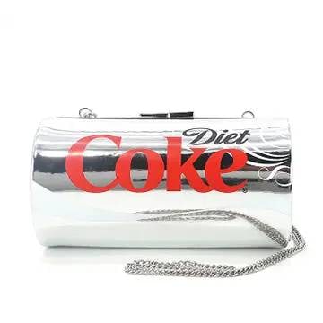 NEW SUPERSIZED DIET COKE HANDBAG: Make a bold, pop-culture statement with the Officially Licensed Super Size Diet Coke Can Shoulder Bag. Designed to resemble an oversized soda can, this novelty handbag celebrates the iconic beverage w