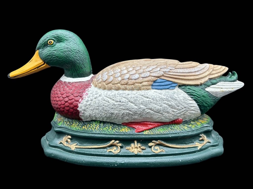 CAST IRON MALLARD DUCK DOORSTOP 14" (1 of 8)