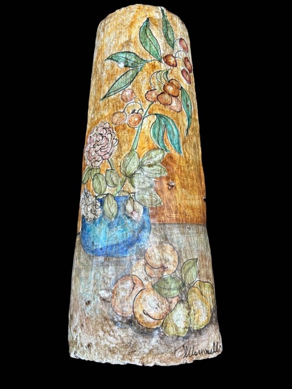SIGNED HAND PAINTED CERAMIC WALL PLAQUE 20" (1 of 8)