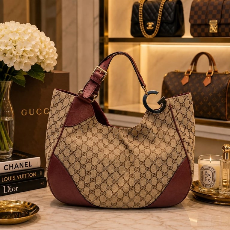 GUCCI CHARLOTTE GG CANVAS TOTE (1 of 13)