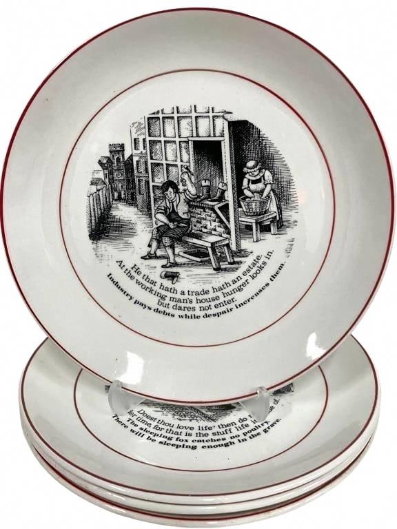 SET OF 4 OLD JOLLY PASTORAL PLATES 8.5" (1 of 6)