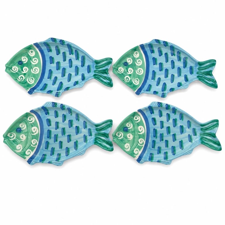 GIO ITALYA BELLINI FISH PLATES SET OF 4 12" (1 of 6)