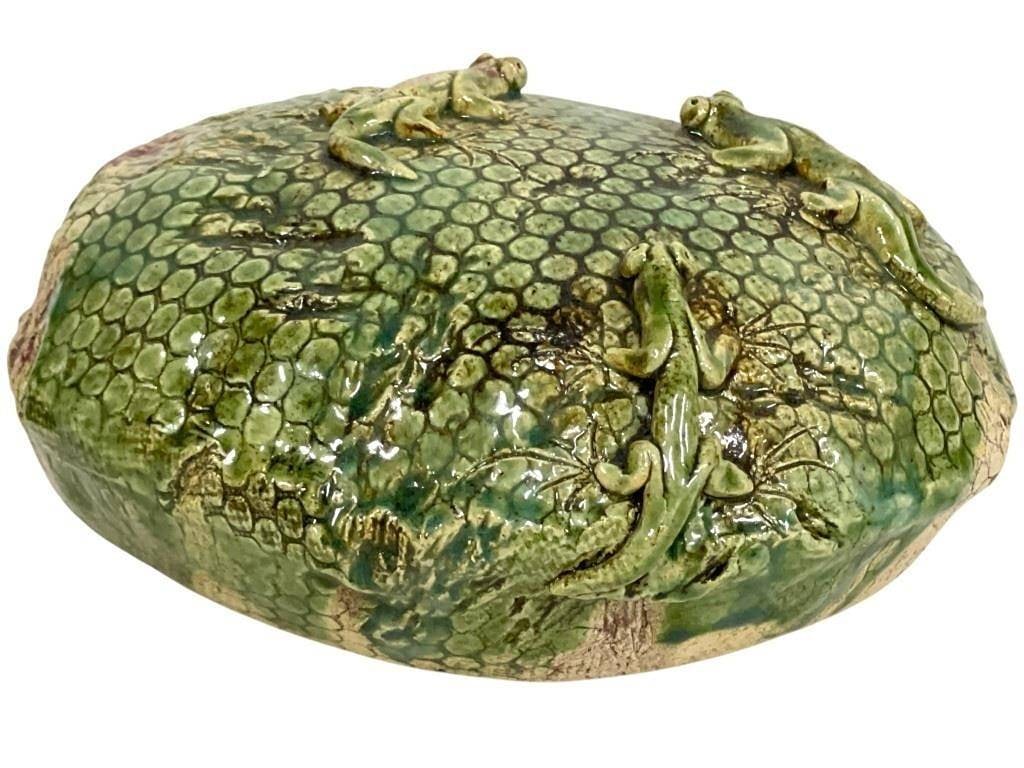 MAJOLICA LIZARD STUDIO ART POTTERY SCULPTURE 7" (1 of 6)