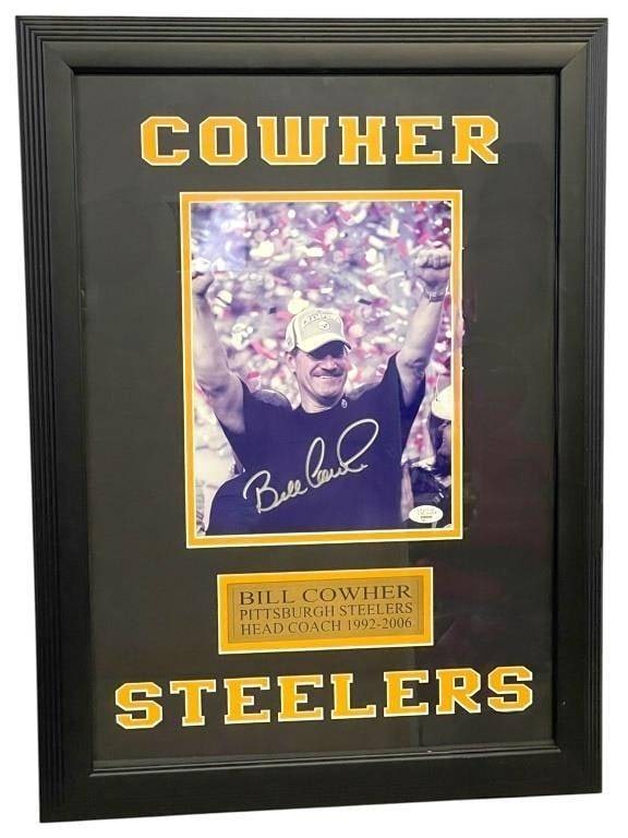BILL COWHER SIGNED STEELERS PHOTO DISPLAY 23" (1 of 7)
