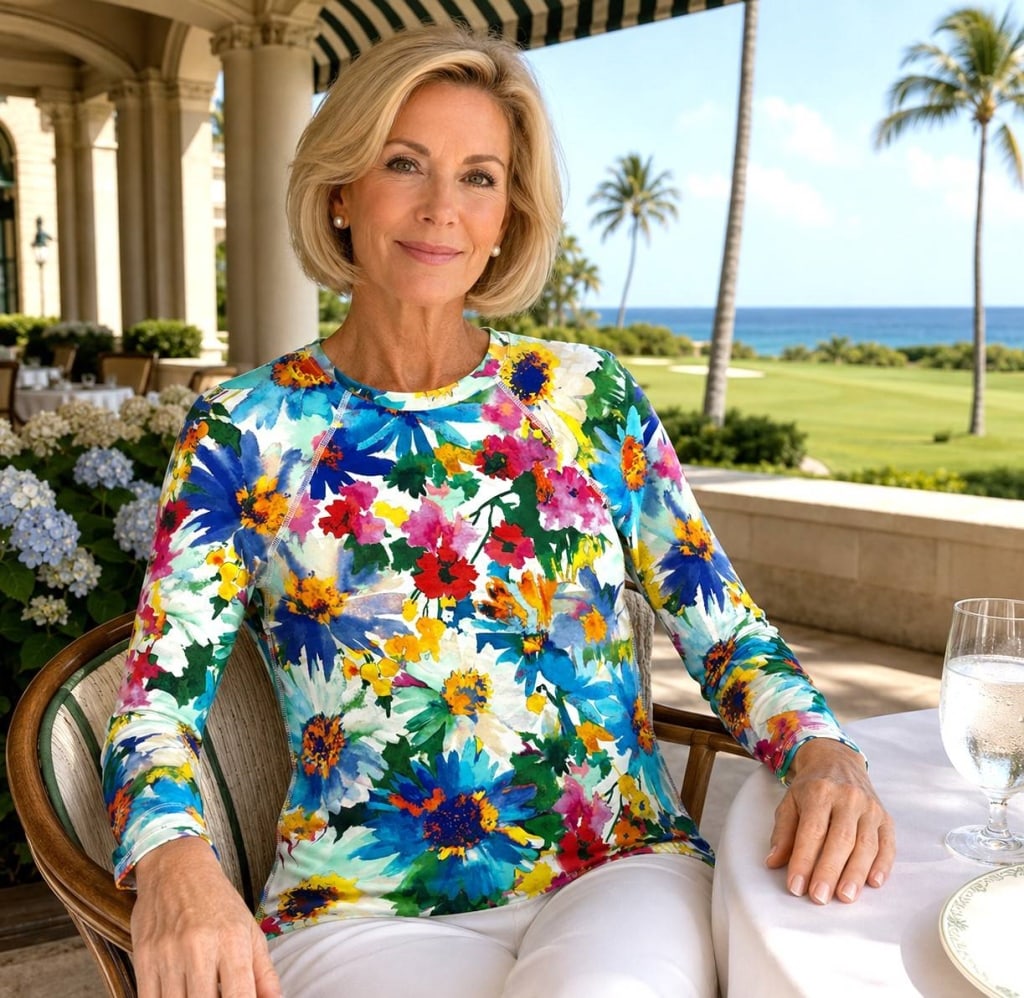 POLO RALPH LAUREN FLORAL SUN SHIRT NEW W/ TAGS L: Polo Ralph Lauren ladies long-sleeve sun and swim shirt featuring a vibrant watercolor-style floral print in turquoise, blue, pink, red, yellow, orange, and green against a white ground. Designed