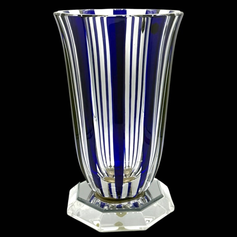 SAINT LOUIS ROYAL COBALT CRYSTAL VASE 14" (1 of 6)