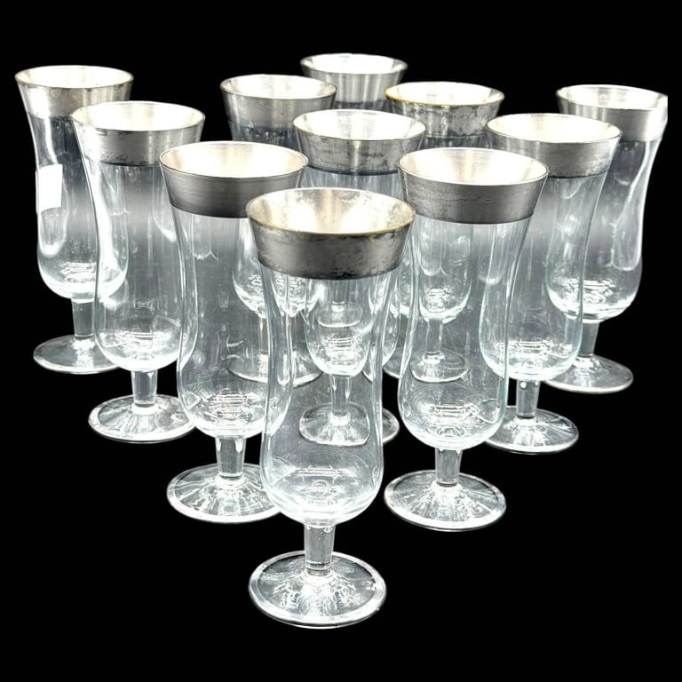 DOROTHY THORPE SILVER BAND PARFAIT SET 7" (1 of 7)
