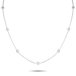 18K WHITE GOLD 1.75CT DIAMOND STATION NECKLACE A (1 of 3)