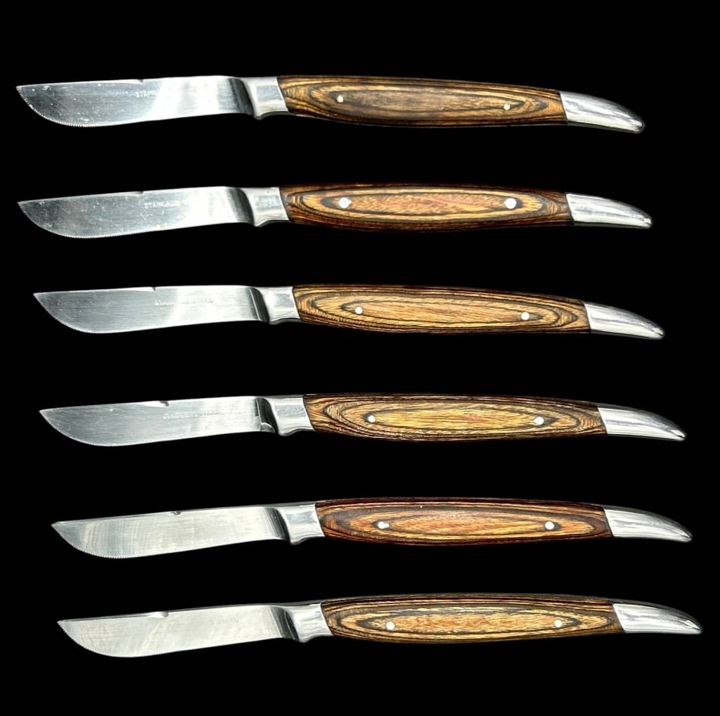 SET OF 6 STAINLESS STEEL STEAK KNIVES 8" (1 of 4)