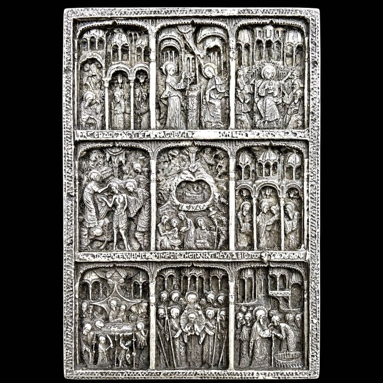 BYZANTINE STYLE RELIGIOUS ICON PLAQUE 3" (1 of 8)