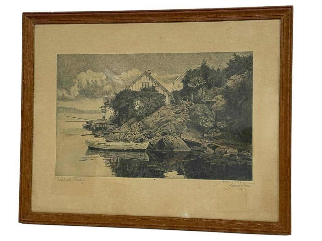 HALVARD STORM SIGNED ETCHING 21" - 2