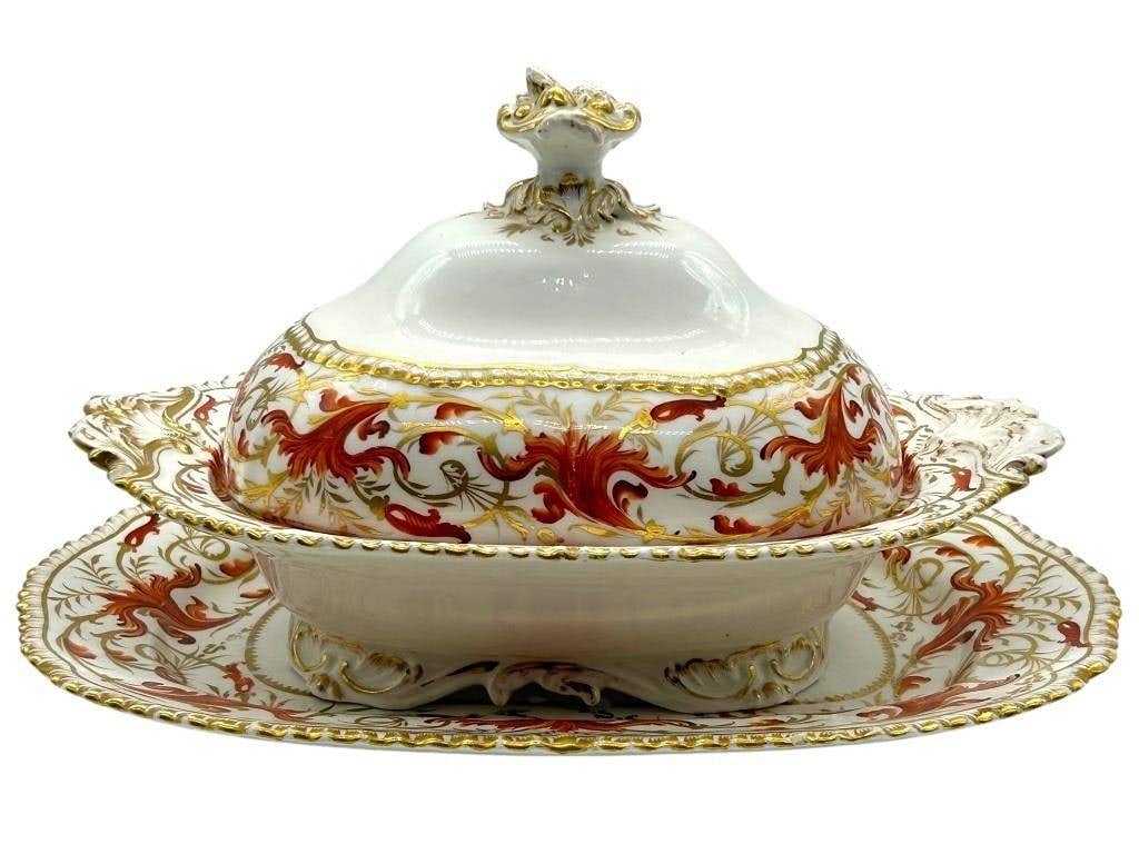 VINTAGE PORCELAIN COVERED SERVING DISH SET (1 of 10)
