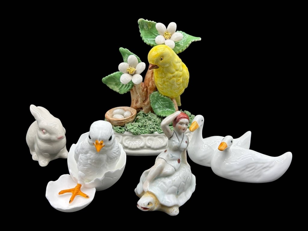 VINTAGE PORCELAIN ANIMAL FIGURINES LOT 7" (1 of 4)