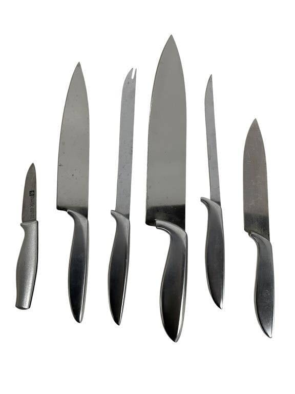 5 GERBER KITCHEN KNIVES , ROYAL NORFOLK PAIRING: *for alternative shipping options please go to www.dejavuauctionshipping.com | | -SET OF 5 GERBER STAINLESS STEEL KITCHEN KNIVES AND 1 ROYAL NORFOLK PARING KNIFE | | | -Assorted lot of six kitchen kni