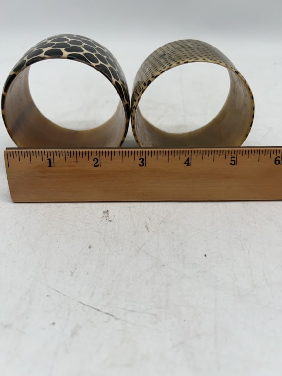 Patterned Horn Bangles - 4