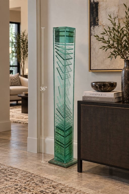 MODERNIST STACKED GLASS FLOOR SCULPTURE 36" (1 of 12)