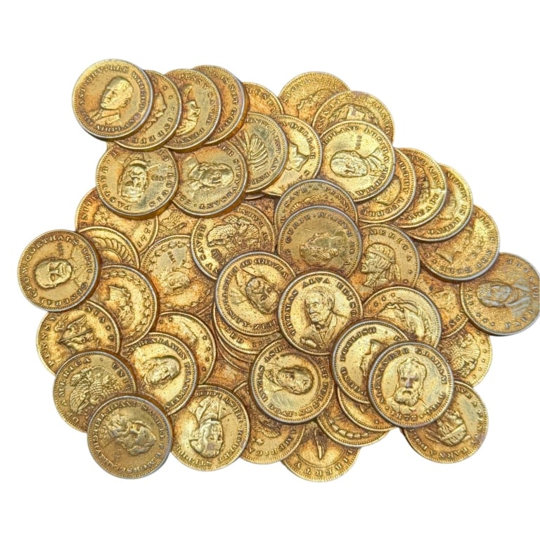 GOLD-TONE FAUX COIN DISPLAY 5.5" (1 of 4)