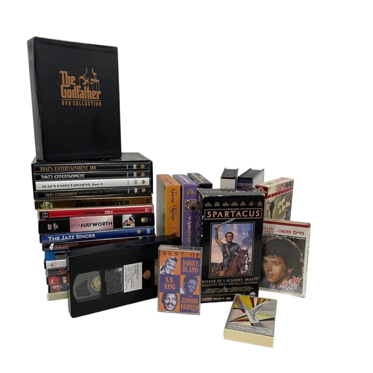 VINTAGE MEDIA COLLECTION DVDS VHS 8-TRACK CASSETTE (1 of 5)