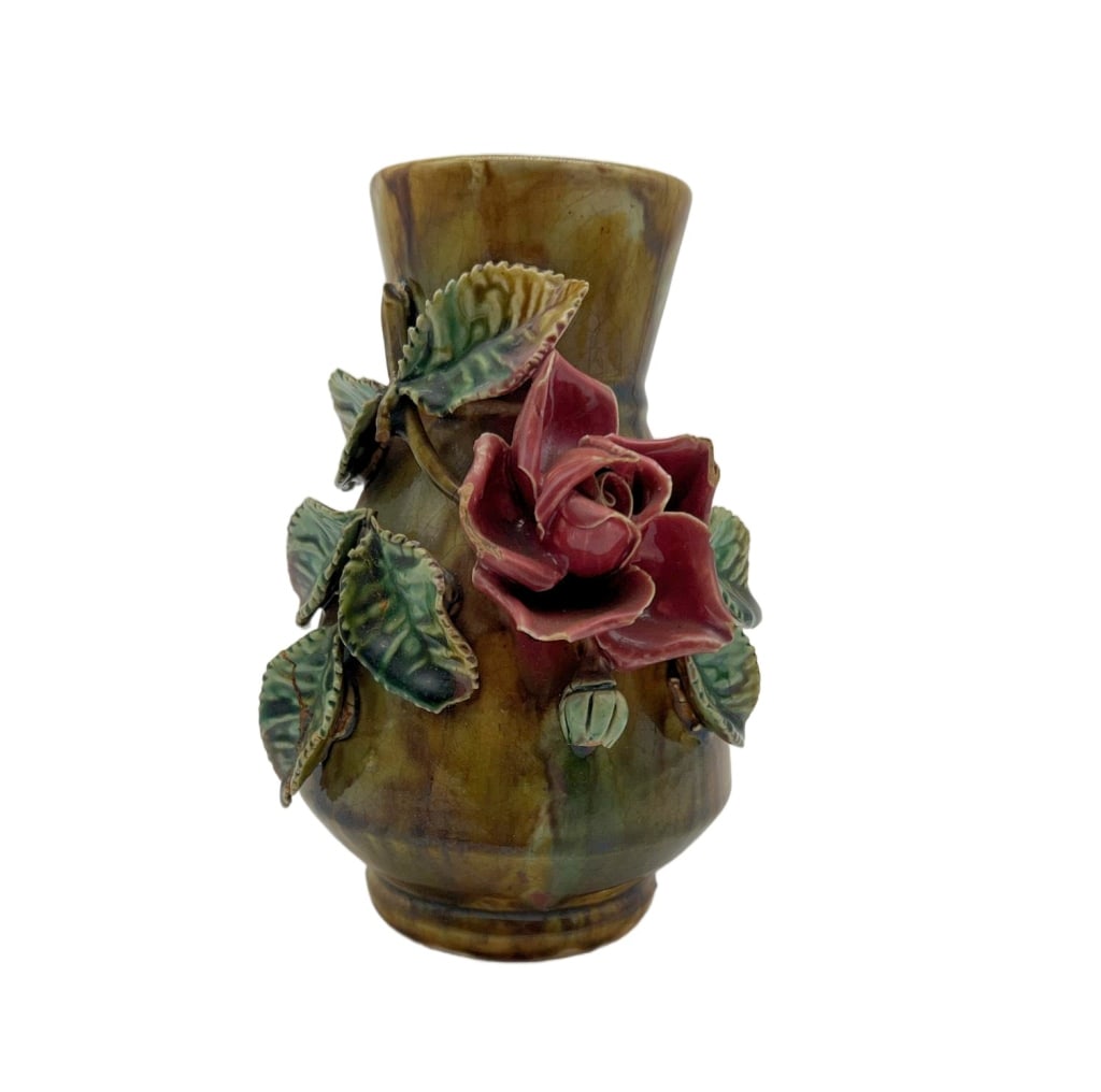 Handcrafted Ceramic Vase with Raised Floral Motif (1 of 6)