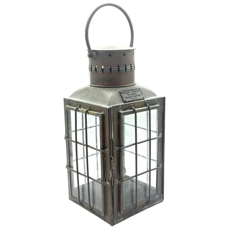 CHIEF LIGHT NAUTICAL DECK LANTERN MARKED 1935 15" (1 of 9)