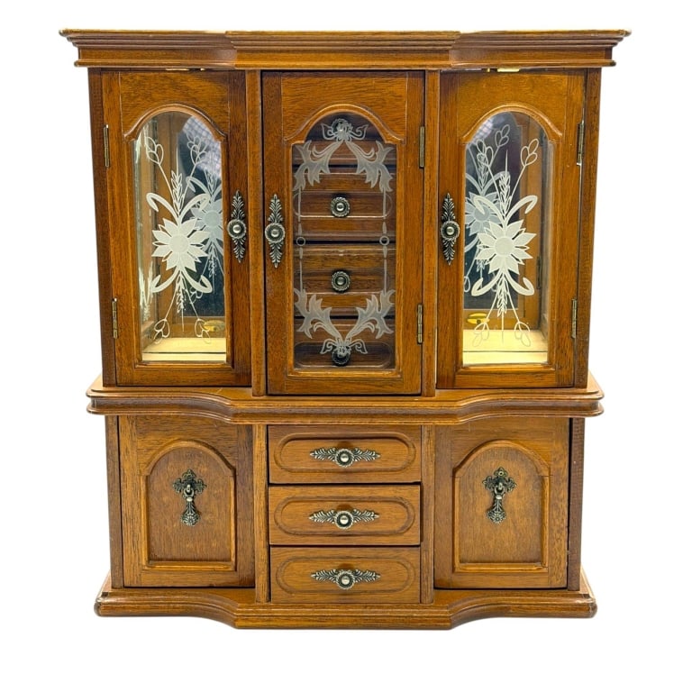 DESKTOP ARMOIRE JEWELRY CABINET 17" (1 of 8)