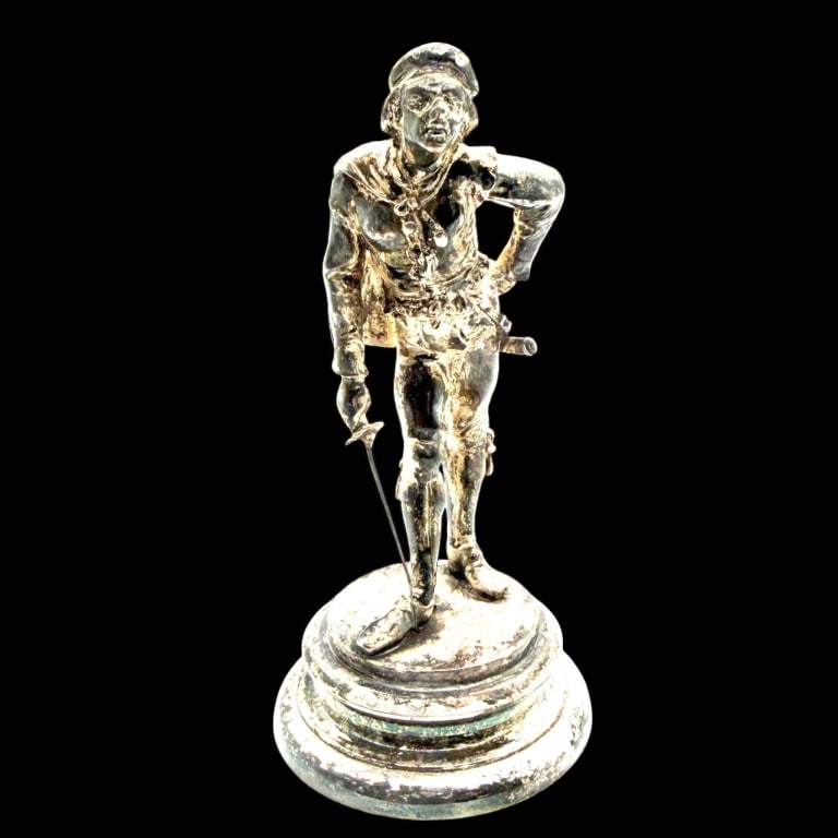 E. GUILLEMIN SILVER PLATE BRONZE FIGURE 5" (1 of 8)