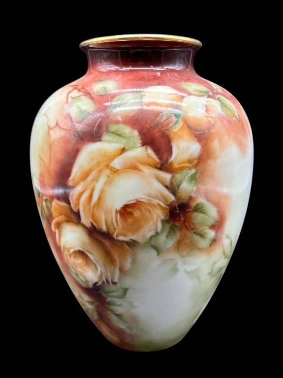 HEINRICH SELB HAND PAINTED ROSE VASE 8.5" (1 of 7)