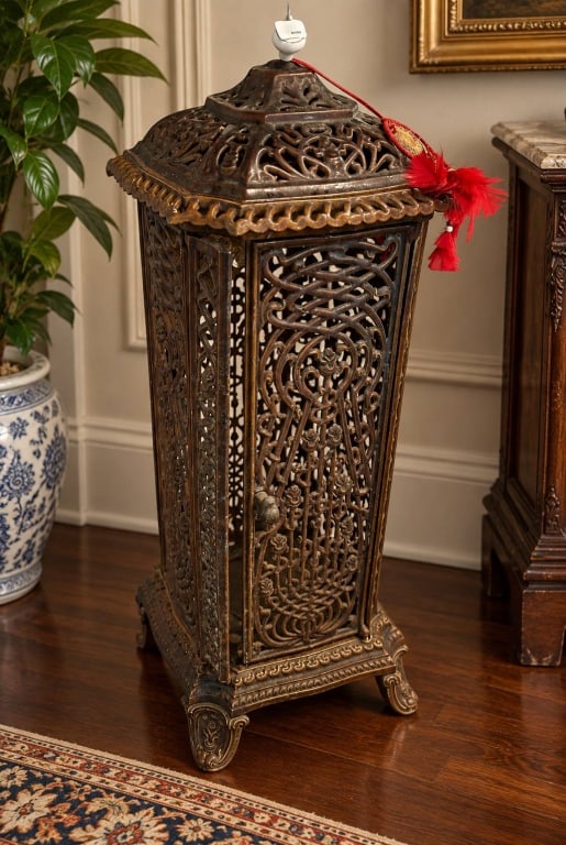ORNATE CAST METAL PARLOR HEATER 36" (1 of 6)