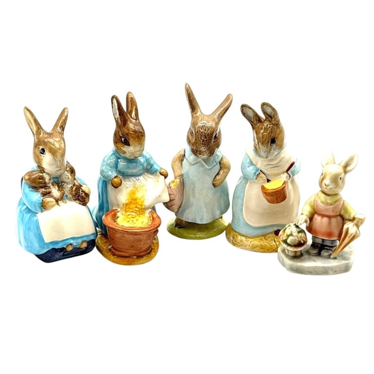 ROYAL DOULTON RABBIT FIGURINES LOT OF 5, 4.5" (1 of 6)