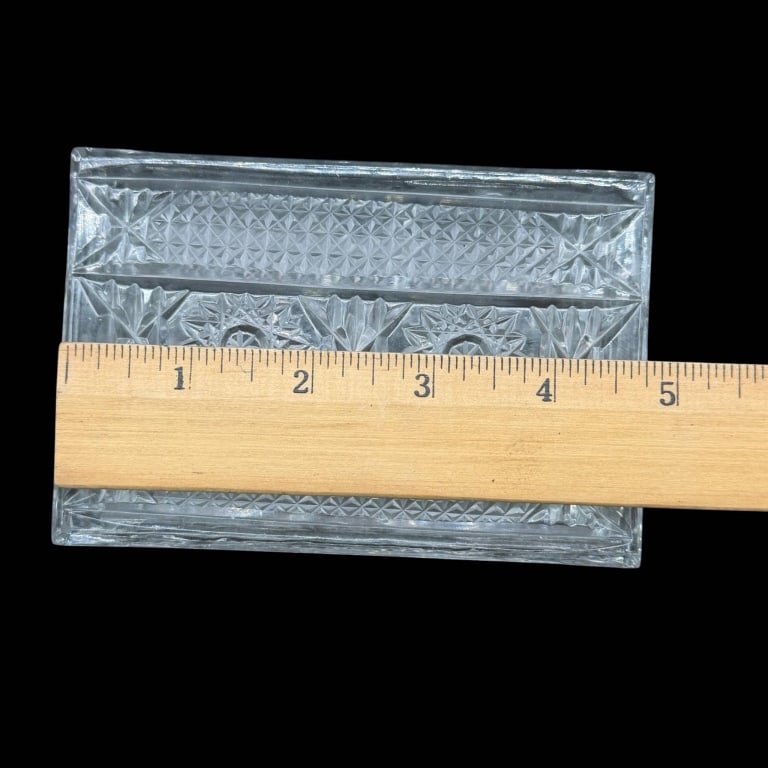 CUT CRYSTAL RECTANGULAR LIDDED TRINKET BOX 4.75" - 6