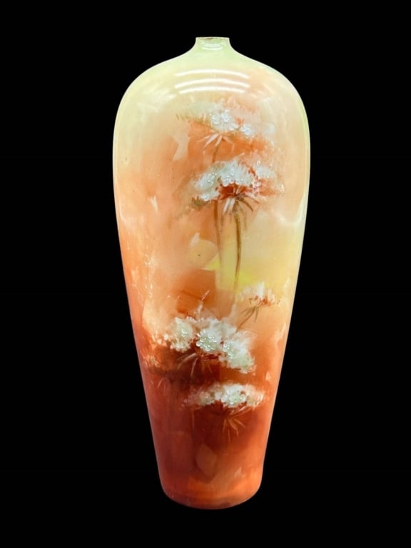 LIMOGES FRANCE HAND PAINTED FLORAL VASE 7" (1 of 6)