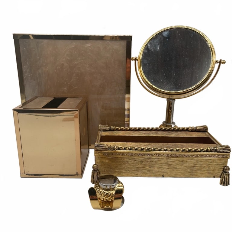 Brass Vanity Bathroom Accessories Set (1 of 9)